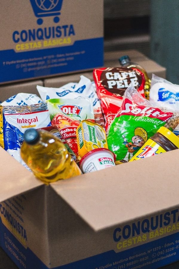 Produtos selecionados para as cestas básicas Conquista